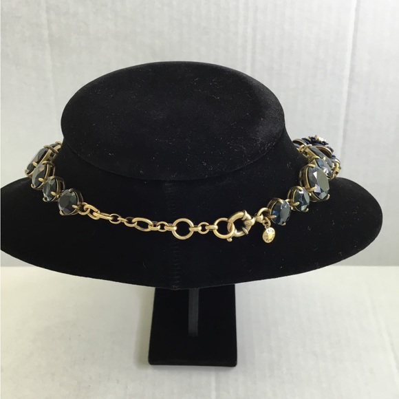 J.Crew Midnight Blue Floral Collection Statement Necklace - Picture 4 of 5